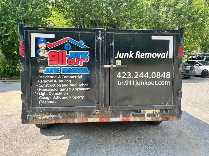 Junk removal service truck advertisement