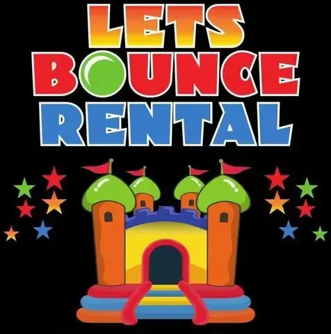 Colorful bounce house rental advertisement